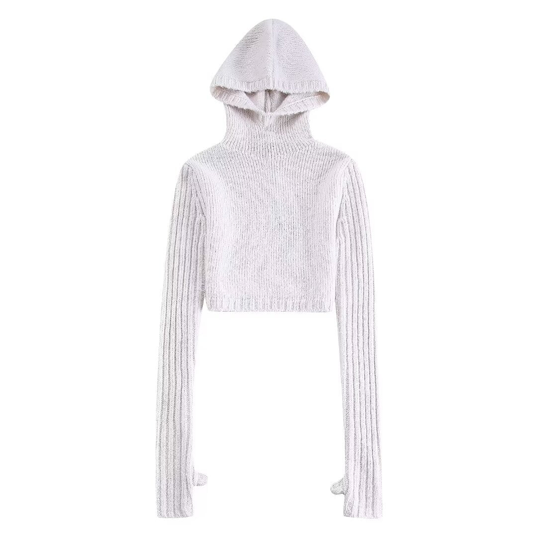 
                  
                    Hooded Short Sweater Knitwear Elastic Waist Mini Skirt Set
                  
                