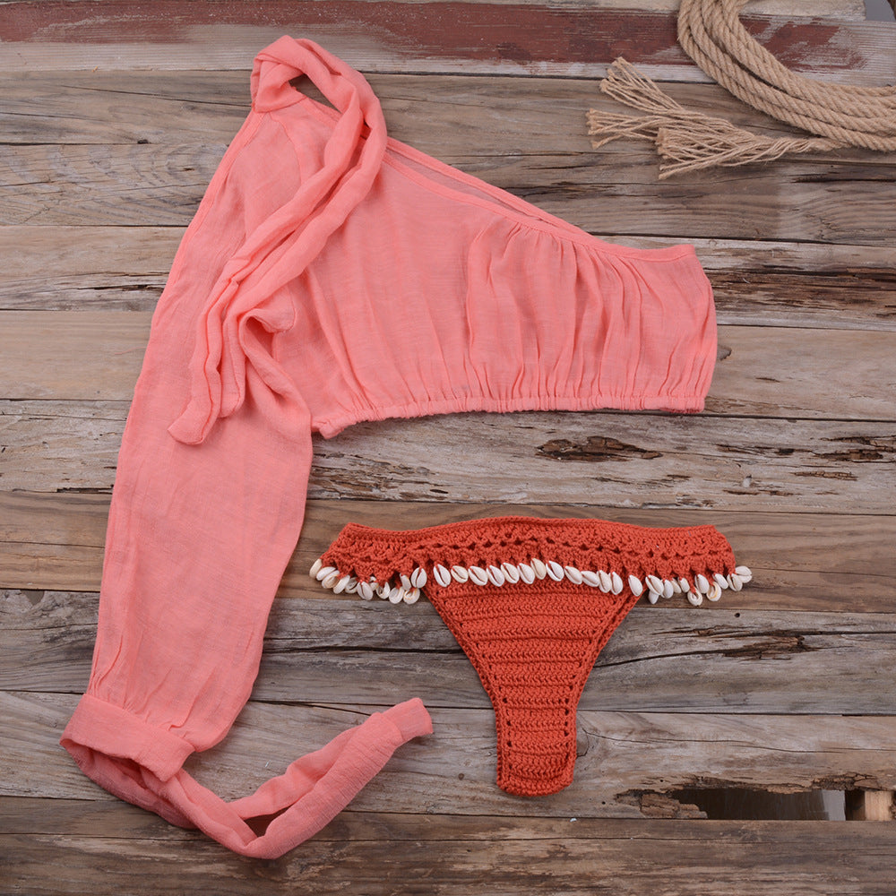 
                  
                    Modern Beach Bikini Split Shell Suit with
                  
                