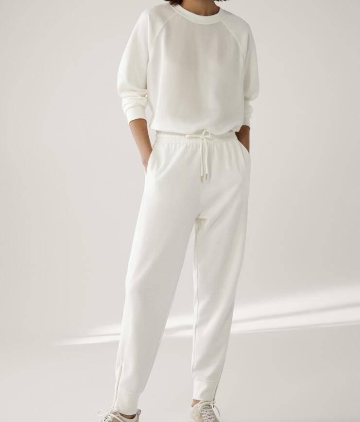 
                  
                    Zippered Trousers White Jogging Women'S Trousers Casual Pants
                  
                