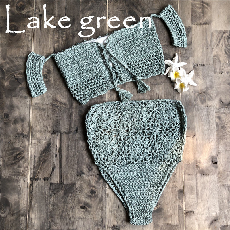 
                  
                    Handmade Crochet Hollow Out Cutout out Strap Bikini Beach Women Swimsuit Set
                  
                