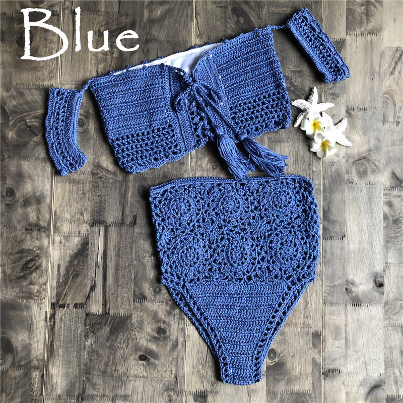 
                  
                    Handmade Crochet Hollow Out Cutout out Strap Bikini Beach Women Swimsuit Set
                  
                