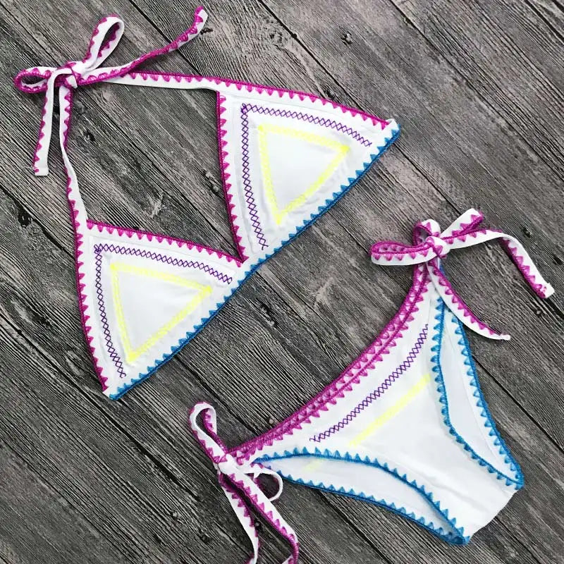 
                  
                    2023 New Sexy Bikinis Women Swimwear Push Up Swimsuit Halter Top Biquini Padded Bathing Suit Bandage Brazilian Bikini Set
                  
                
