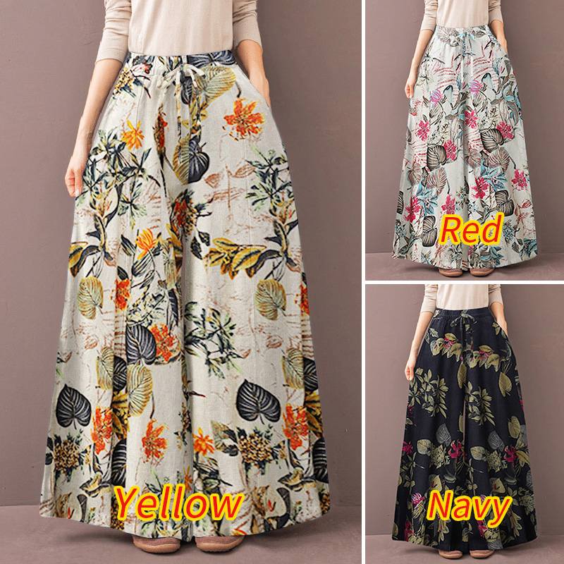 
                  
                    Women's Wide Leg Trousers ZANZEA 2023 Kaftan Printed Pants Elastic Waist Long Pantalon Palazzo Casual Floral Turnip Oversized - K&F
                  
                