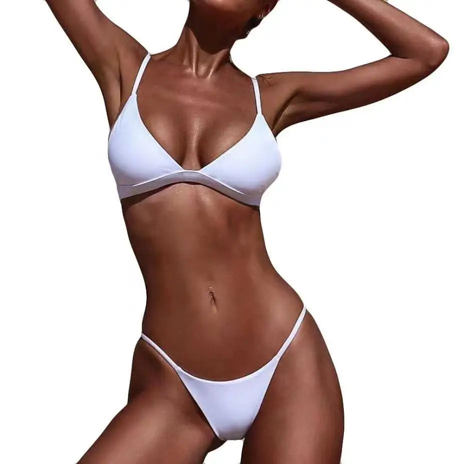 
                  
                    2024 Bikini Solid Color Women Swimwear Sexy Swimsuit Bikini Set Biquini Mujer Brazilian Female Low Waist Summer Beach Swim Suit
                  
                