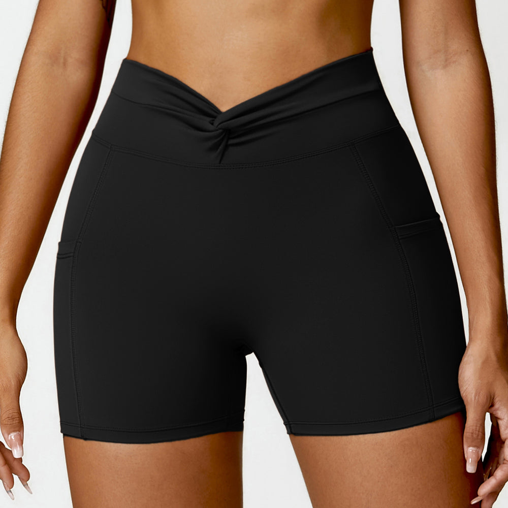 
                  
                    Pocket Nude Feel Tight Yoga Shorts Casual Outdoor Running Exercise Shorts Women Hip Raise Fitness Pants
                  
                