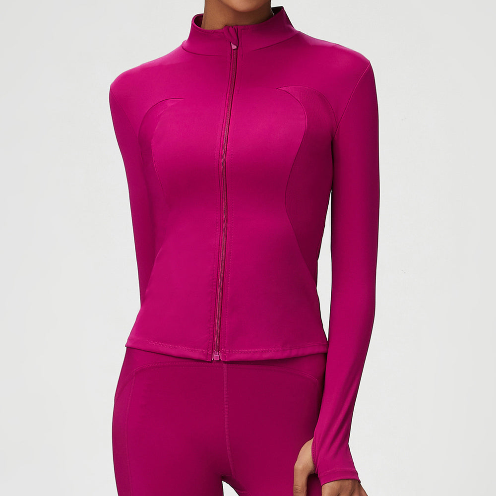 
                  
                    Autumn Winter Yoga Clothes Coat Tight Waist Slimming Long Sleeve Workout Top Women Nude Feel Sports Jacket
                  
                