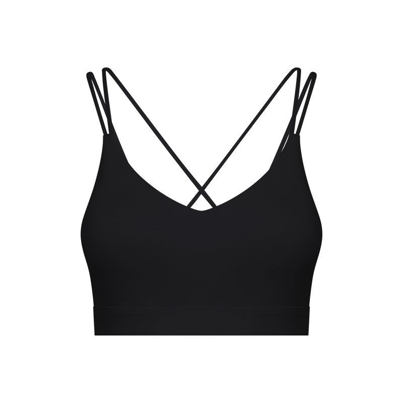 
                  
                    Evrlue Double 6 Deep V Plunge Double Shoulder Strap Cross Beauty Back Exercise Underwear Light Strength Push up Comfort Sports Bra
                  
                