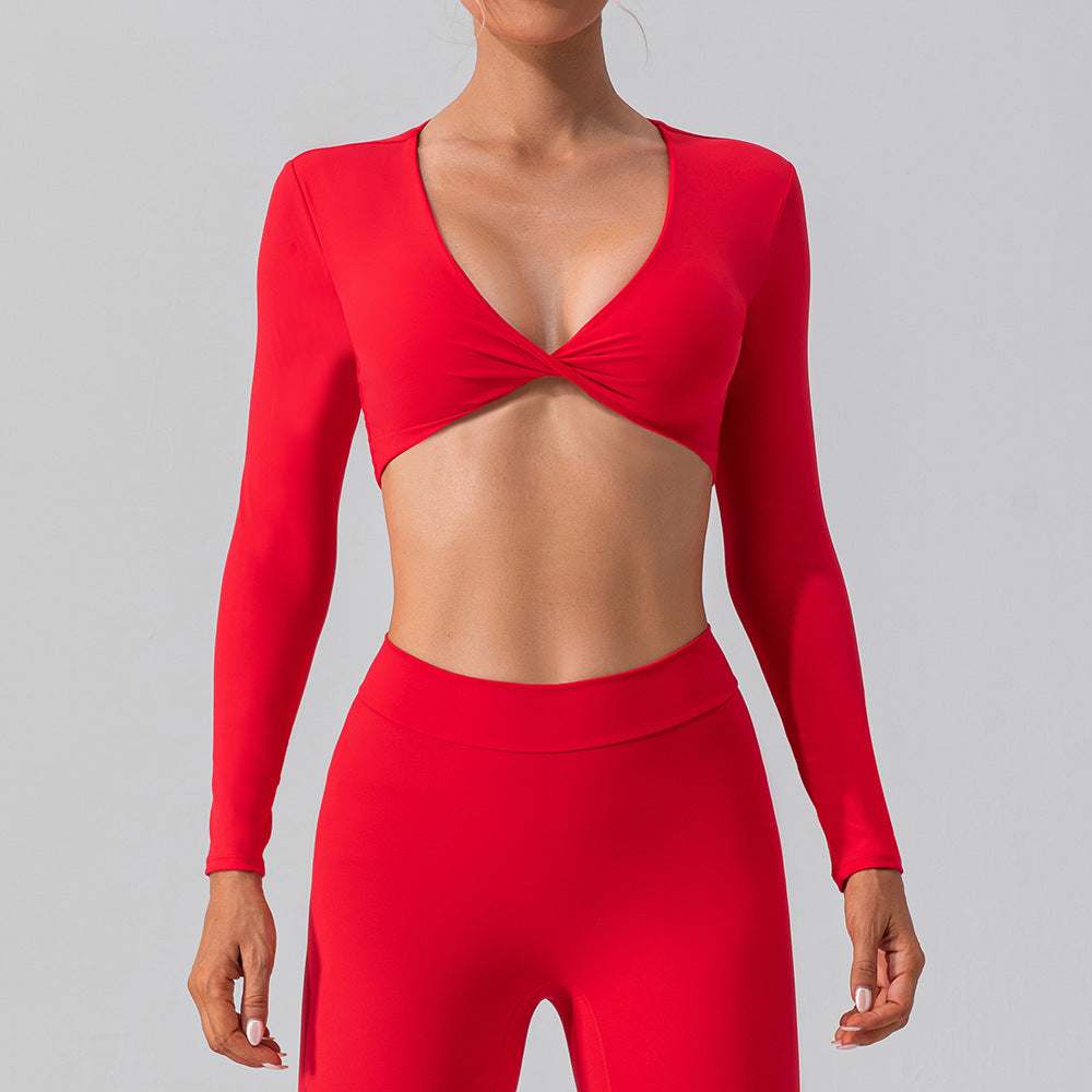 
                  
                    Sexy Tight Long Sleeve Yoga Wear Outdoor Quick Drying Sports T Blood Running Nude Feel Workout Clothes Top
                  
                