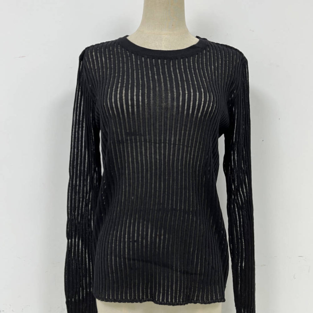 
                  
                    Spring Summer Long Sleeve round Neck Thin Breathable Knitted Wool Top
                  
                