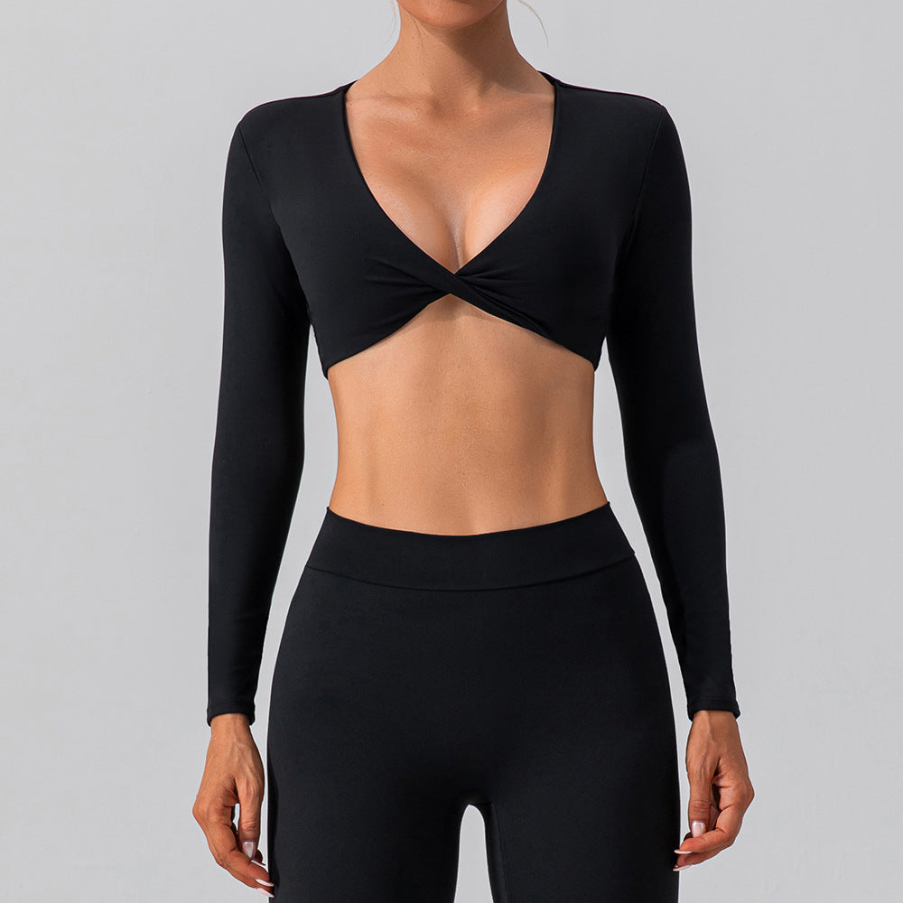 
                  
                    Sexy Tight Long Sleeve Yoga Wear Outdoor Quick Drying Sports T Blood Running Nude Feel Workout Clothes Top
                  
                