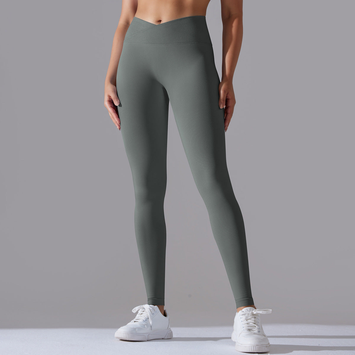 
                  
                    Seamless Knitted Yoga Pants Cross Waist Peach Hip Raise Yoga Running Sports Tights Breathable Fitness Pants
                  
                