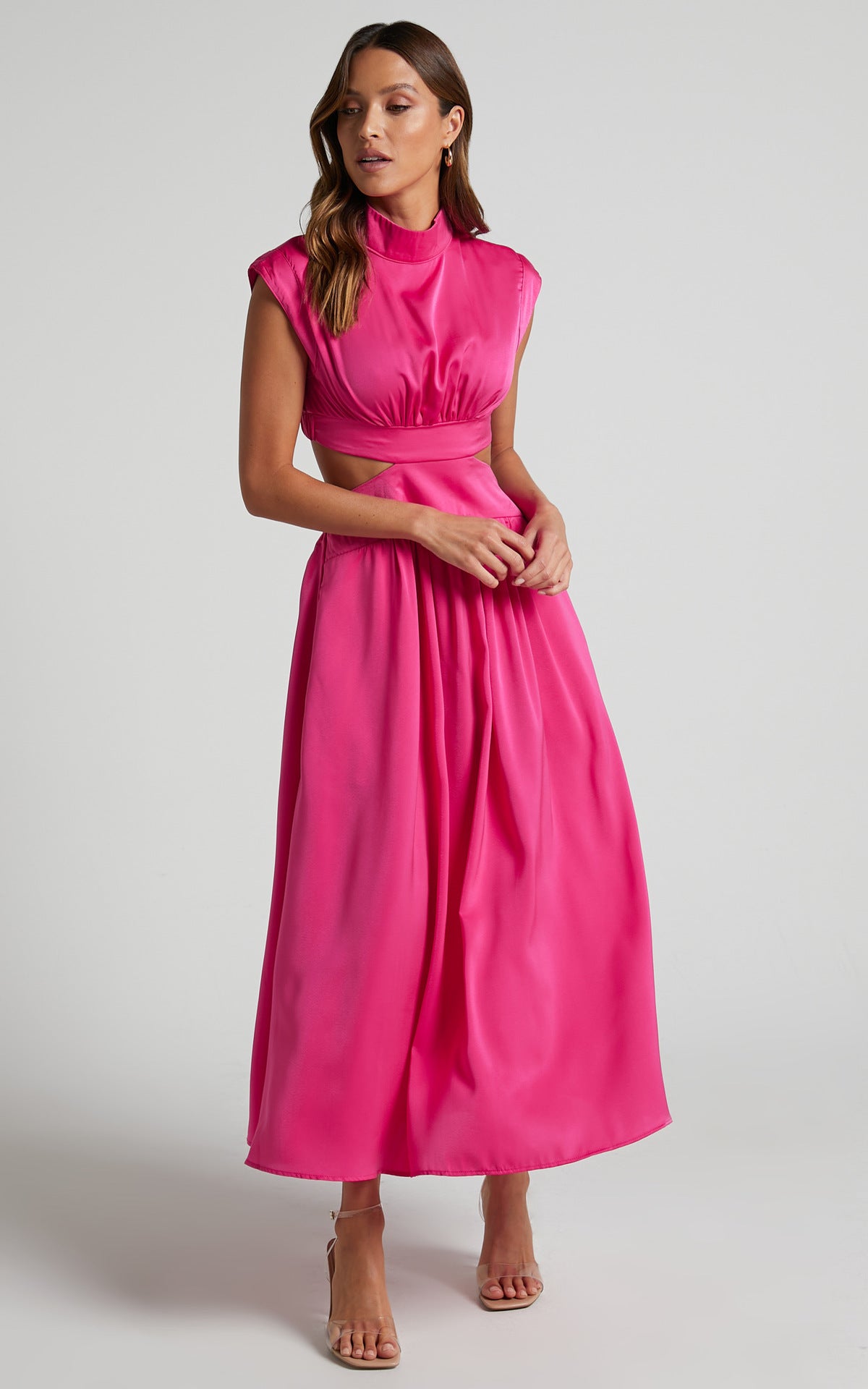 
                  
                    Sweet Street Summer Stand Collar Solid Color Cropped Outfit Maxi Dress
                  
                