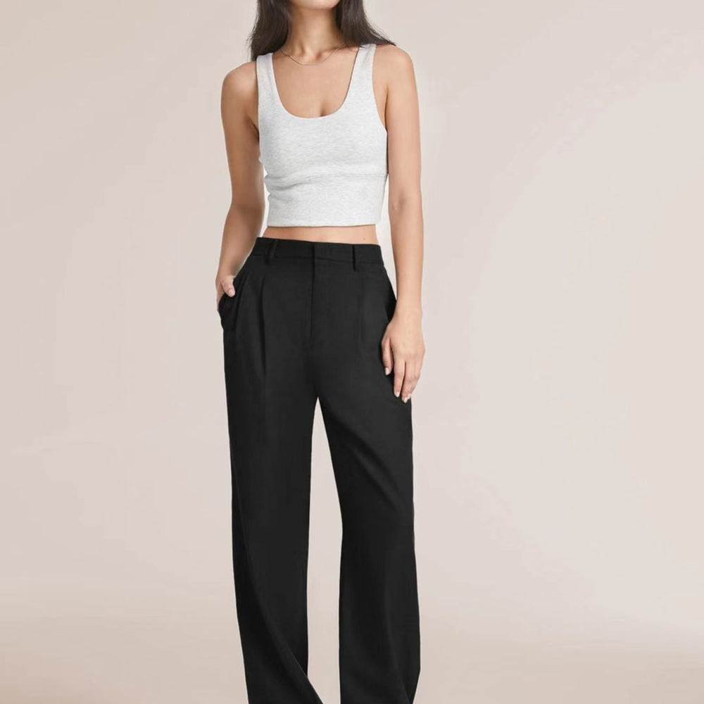 
                  
                    High Waist Wide Leg Pants Versatile Belt
                  
                