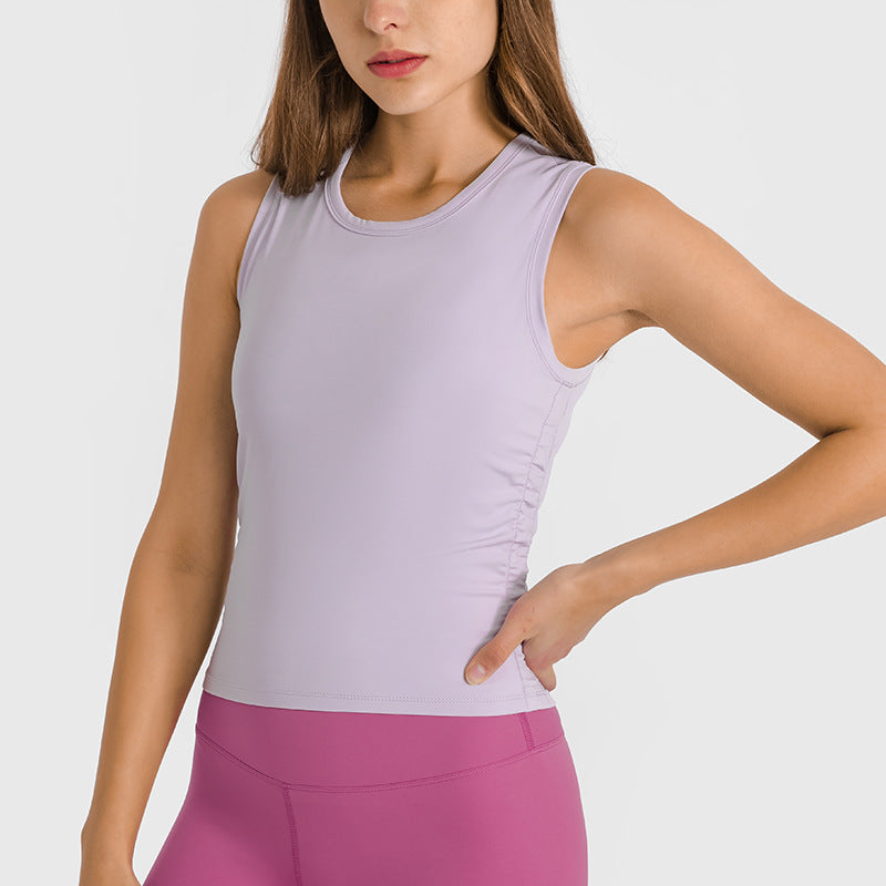 
                  
                    Spring Summer Slim Short High Elastic Yoga Vest Pleated Waist Tight Casual Sports Running Yoga Clothes
                  
                