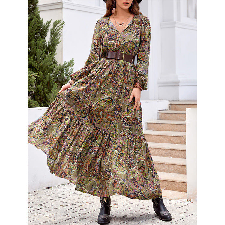 
                  
                    Bohemian Cashew Printing Waist Smocking Series Lead Holiday Dress
                  
                