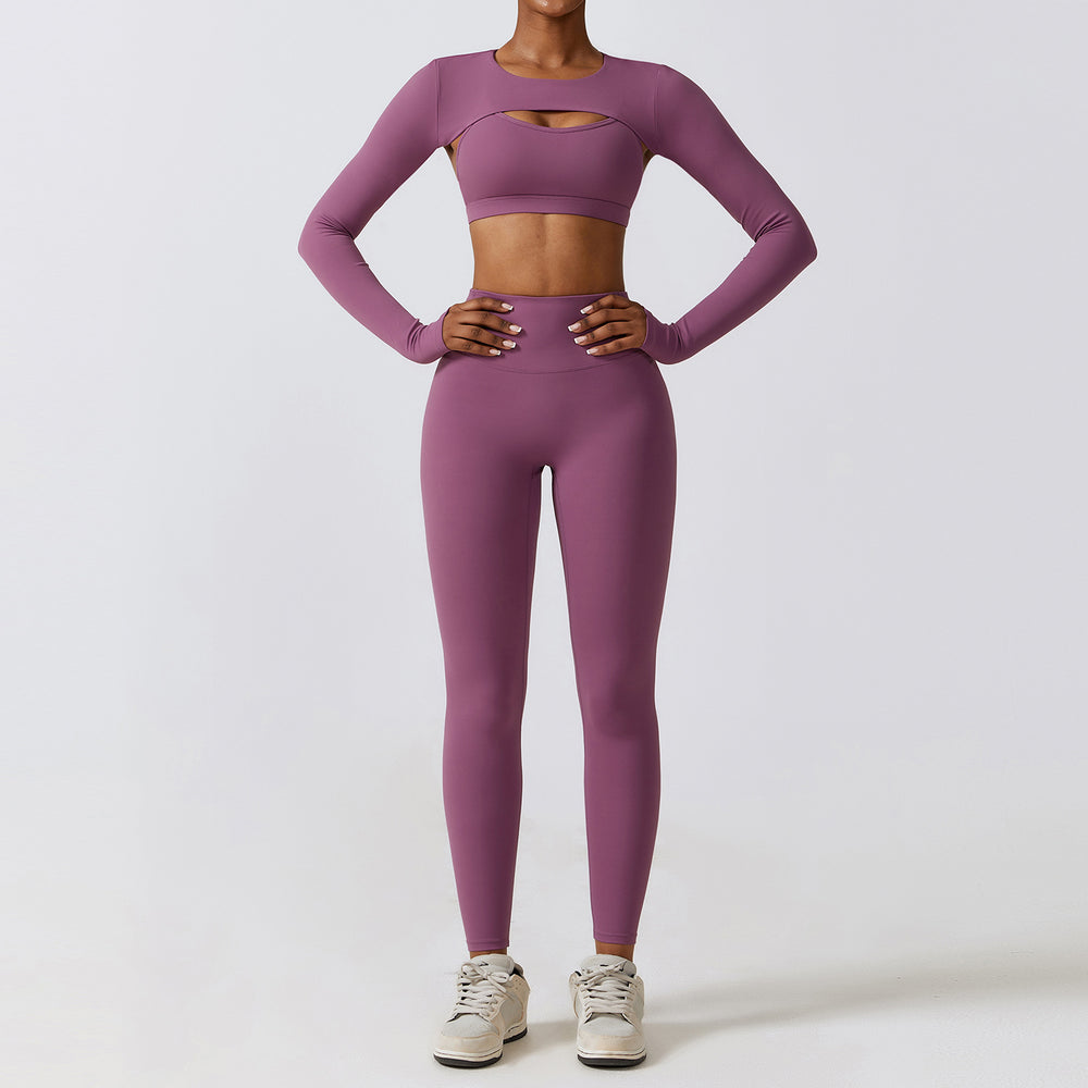 
                  
                    Autumn Winter Skinny Yoga Clothes Nude Feel Quick Drying Sports Suit Thin Fitness Clothes Three Piece Set
                  
                