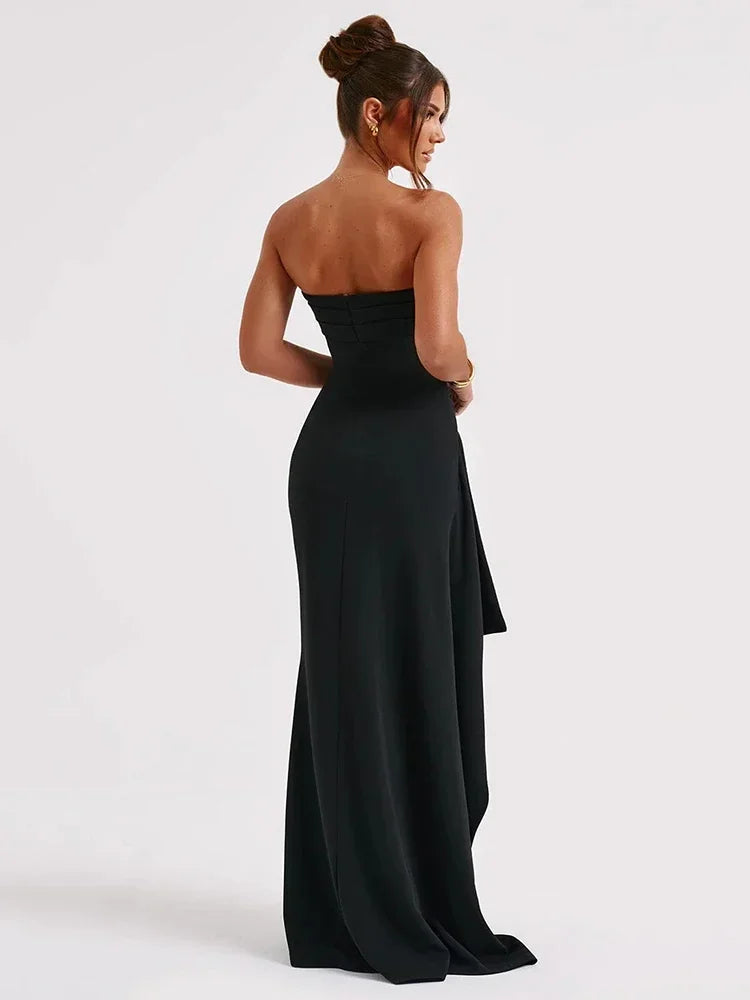 
                  
                    Mozision Strapless Backless High Split Maxi Dress For Women Black Off-shoulder Sleeveless Bodycon Club Party Long Dress Clothes
                  
                