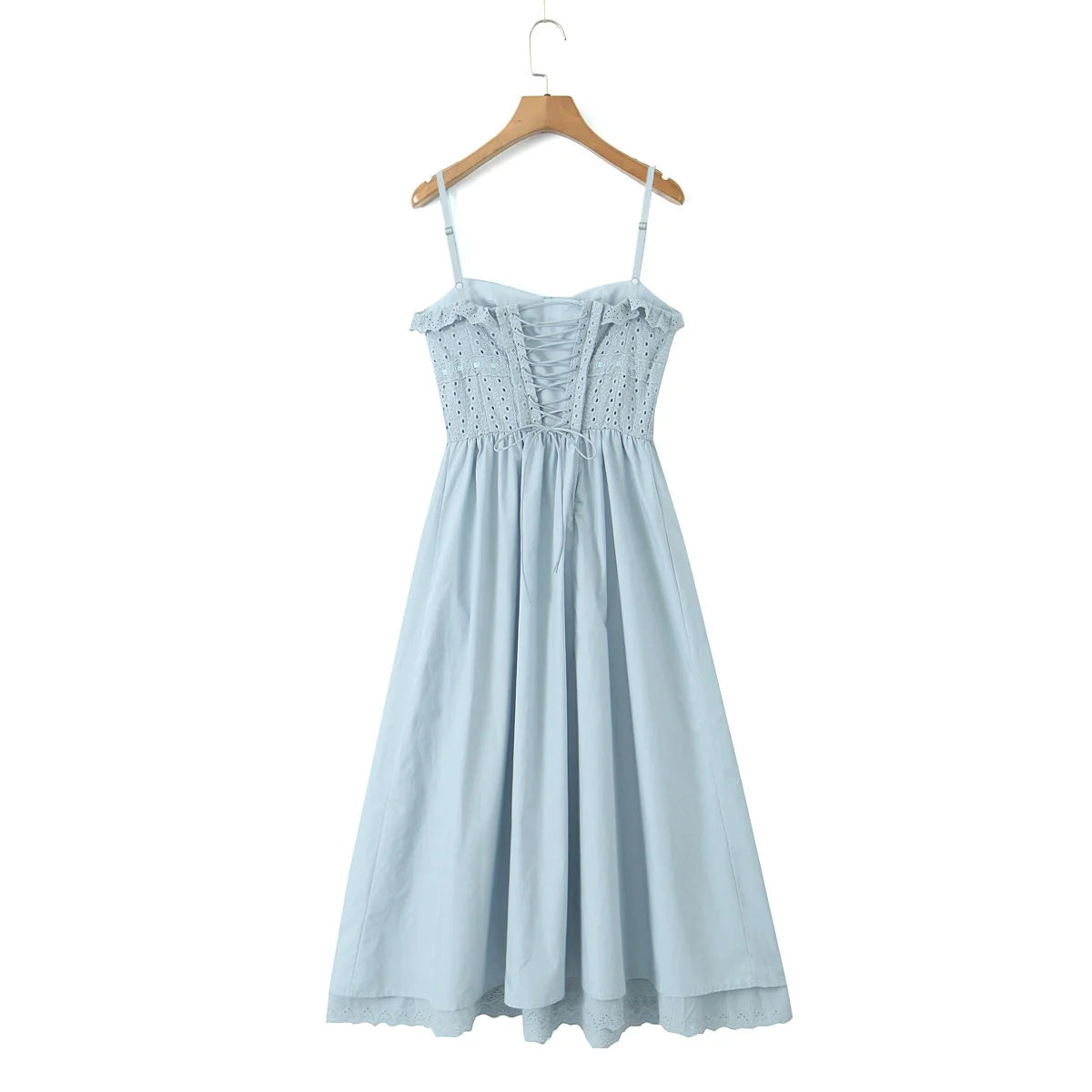 
                  
                    New Summer Solid Strap Hole Sleeveless Lace-up Hole High Waist Holiday Vocation Beach Women Dress
                  
                