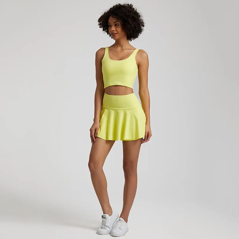 
                  
                    Brand Same 2-Piece Yoga Tennis Skirt Set Gym Outer Wear Running Fitness Women's Golf Dance Badminton Sexy Skirt Sports Shorts
                  
                
