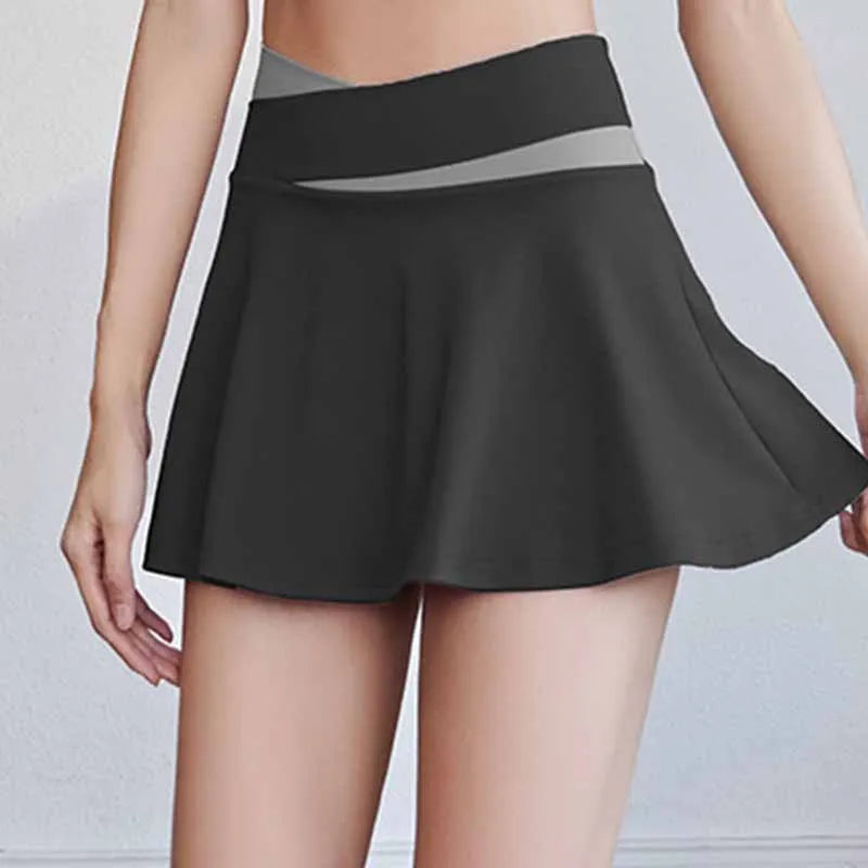 
                  
                    Women Tennis Skirts Sport Golf Ruffled Skirt Fake Two Pieces Fitness Crossover High Waist Breathable Dance Yoga Skort
                  
                