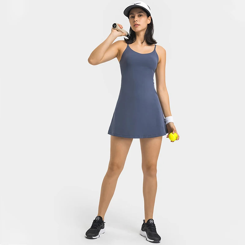 Tennis Dress Outdoor Sports Sexy Sleeveless Fitness Running Clothes Fashion Training Suits Golf Dress Female