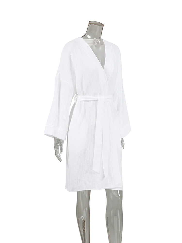 
                  
                    Cotton bathrobe For Women Loose Long Sleeve Sleepwear
                  
                