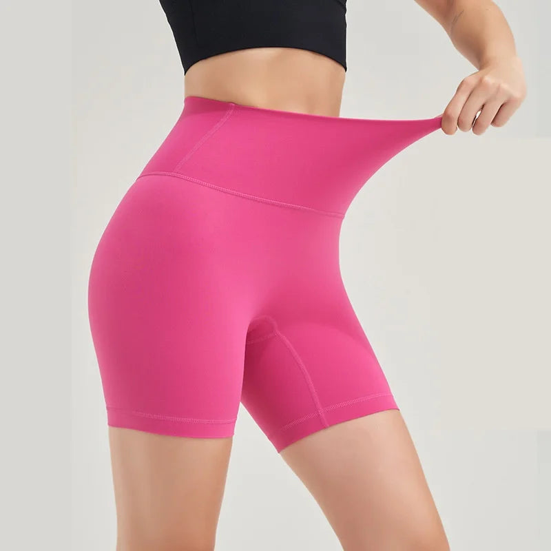 
                  
                    Top Women Sexy Yoga Leggings Gym Solid Color High Waist Sports Shorts Soft Breathable Hip Stretch Naked Fitness Three-point Pant
                  
                