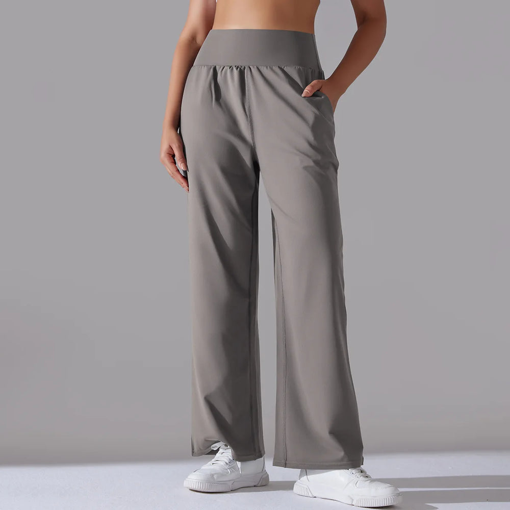 
                  
                    Sean Tsing® Women Sporty Pants Elastic Waist Solid Color Wide Leg Cropped Trousers for Running Yoga Pilates Athletic Bottoms
                  
                