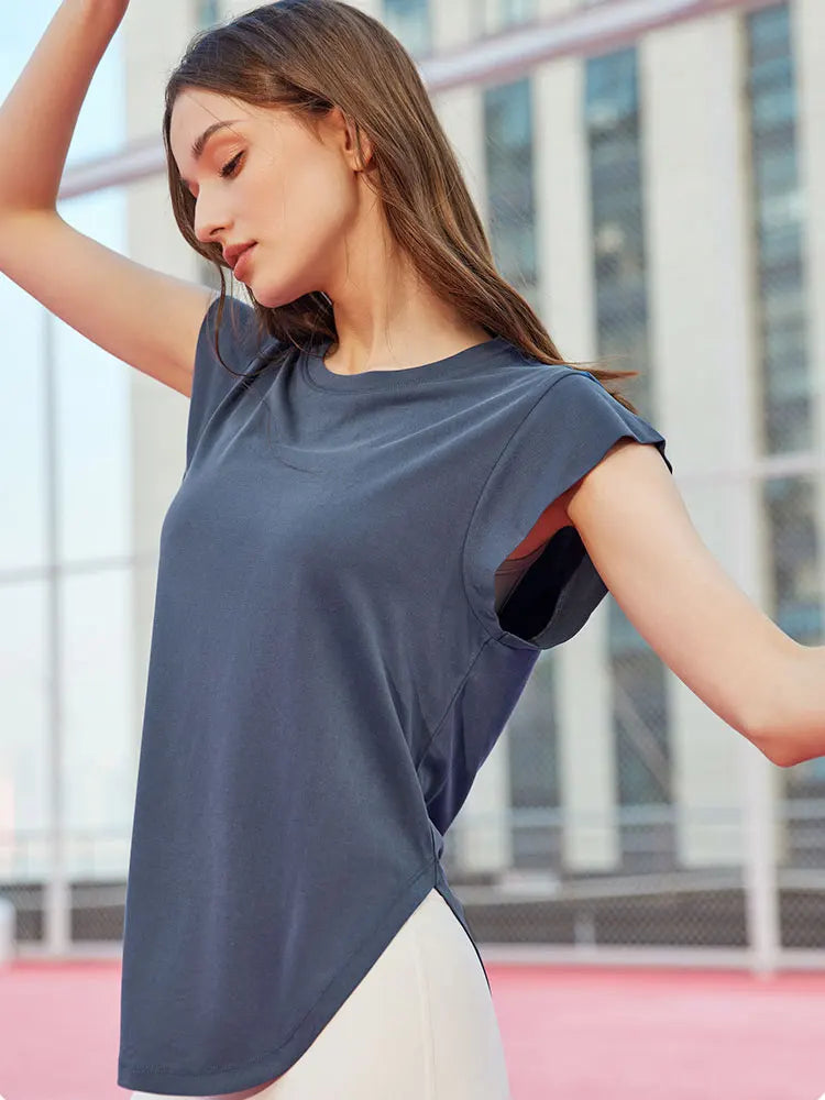 
                  
                    INLUMINE Summer Modal Mesh Short Sleeved Women Yoga Wear Gym Fitness Sports T-Shirt Loose Top Quick-Drying Workout Sportswear
                  
                