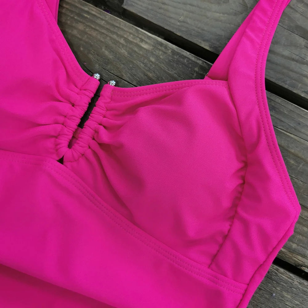 
                  
                    2024 Sexy Women Tankini Swimwear Flower Printed Ruffle Large Size Swimsuits High Quality Beachwear Summer Style Bathing Suit XXL
                  
                