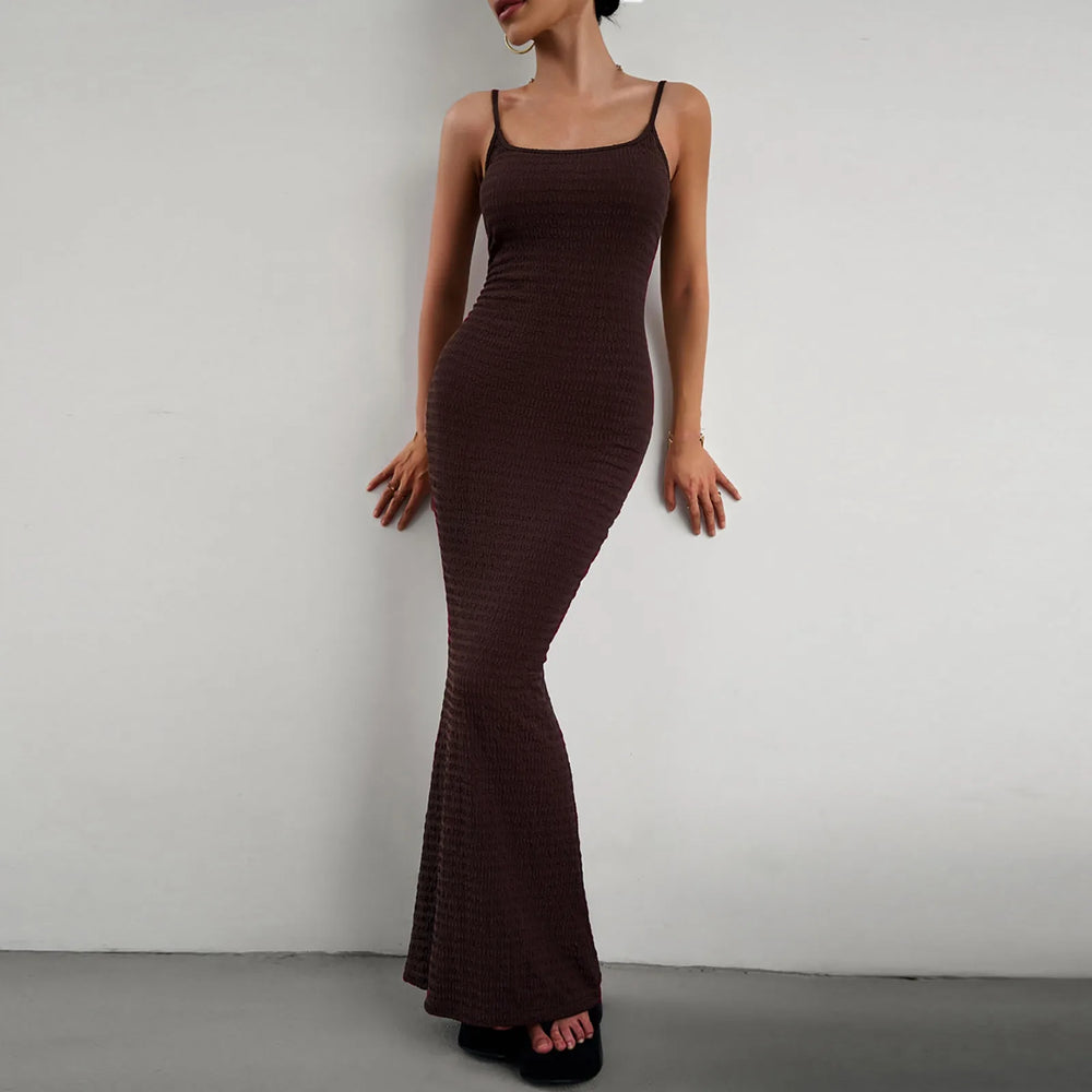 Solid Color Sleeveless Backless Dress For Women 2023 Y2K Summer Bodycon Elegant Sexy Outfits Ladies Party Club Slim Sundress