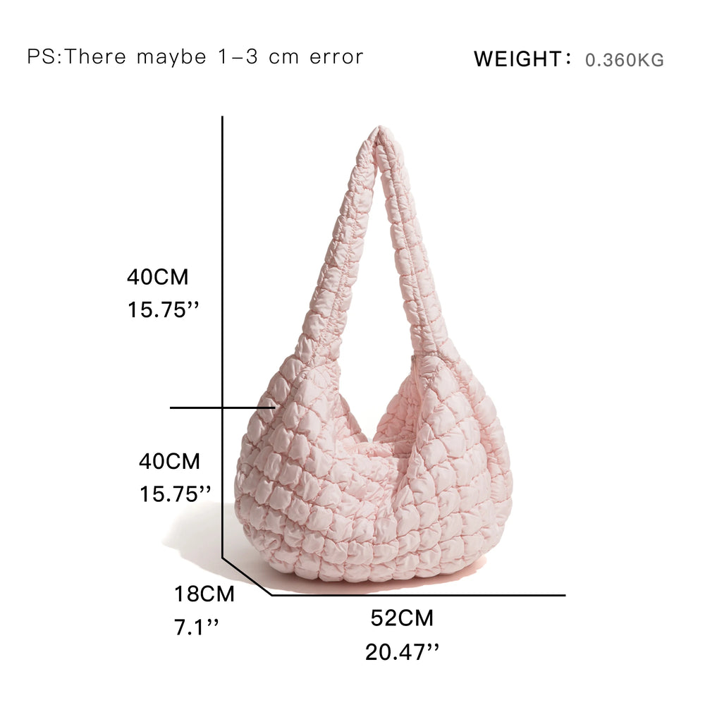 
                  
                    MABULA Girl's Big Crossbody Quilted Puffer Bag 2023 korean Solid Cotton Padded Sling Hobo Purse Simple Brand Shoulder Handbag
                  
                