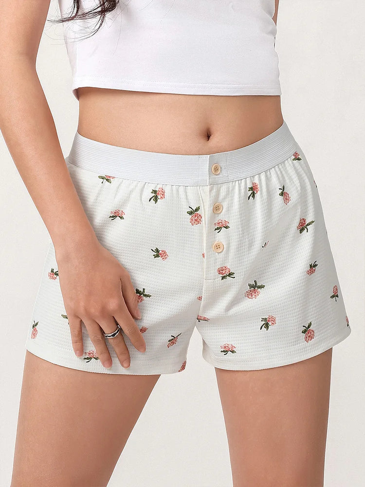 
                  
                    Women y2k Lounge Shorts Elastic Low Rise Floral Print Sleep Shorts Cute Pajama Boyshorts Summer Pj Bottoms
                  
                