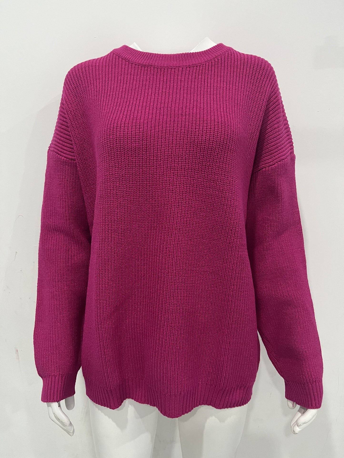 
                  
                    Women Knitwear Crew Neck Loose Solid Color Autumn Winter Women Sweater
                  
                