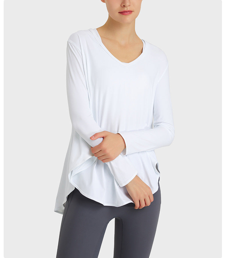 
                  
                    Light Thin Loose Moisture Wicking Yoga Workout Top Slimming Belly Covering Irregular Asymmetric Swing Circumference Quick Drying Long Sleeve
                  
                