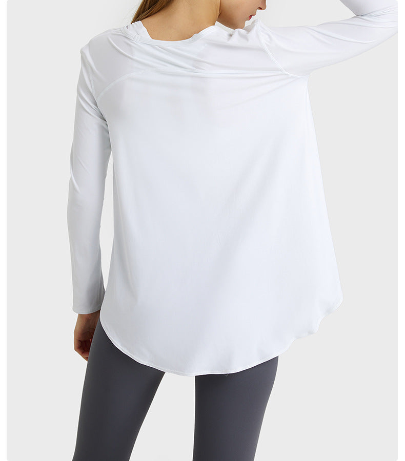 
                  
                    Light Thin Loose Moisture Wicking Yoga Workout Top Slimming Belly Covering Irregular Asymmetric Swing Circumference Quick Drying Long Sleeve
                  
                