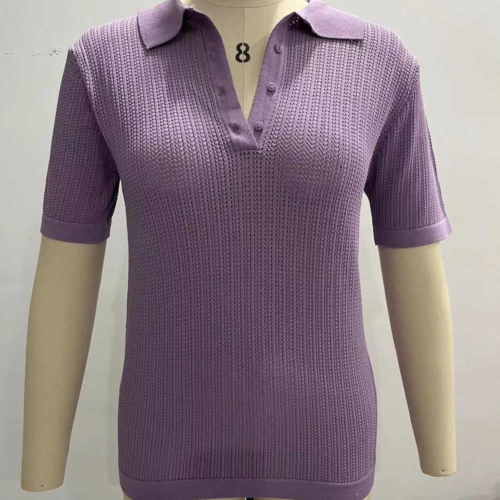 
                  
                    Knitwear Spring Summer Polo Collar Sweater Short Sleeve
                  
                
