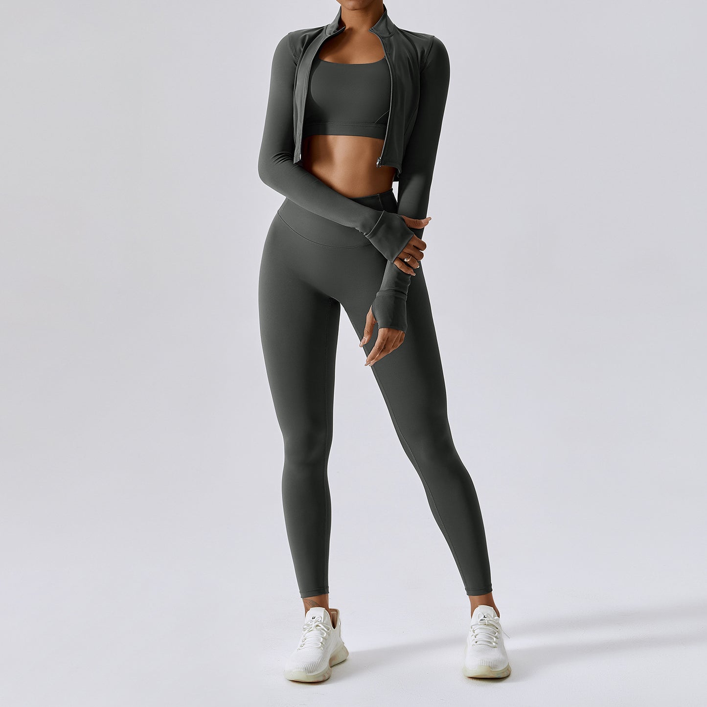 
                  
                    Outdoor Sports Skinny Yoga Clothes Suit Nude Feel Fitness Clothes Shockproof High Waist Yoga Clothes Three Piece Suit
                  
                