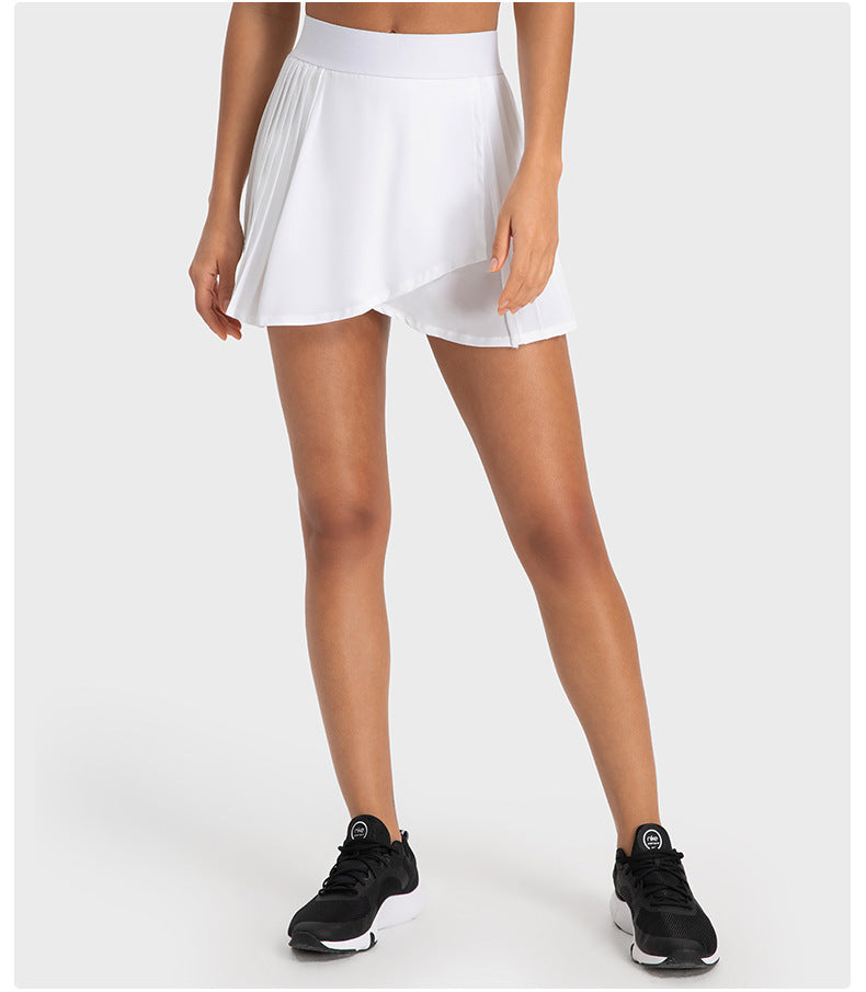 Water Cooled Cooling Three Points Exercise Skort Yoga Cross Front Pleated Skirt Tennis Skirt