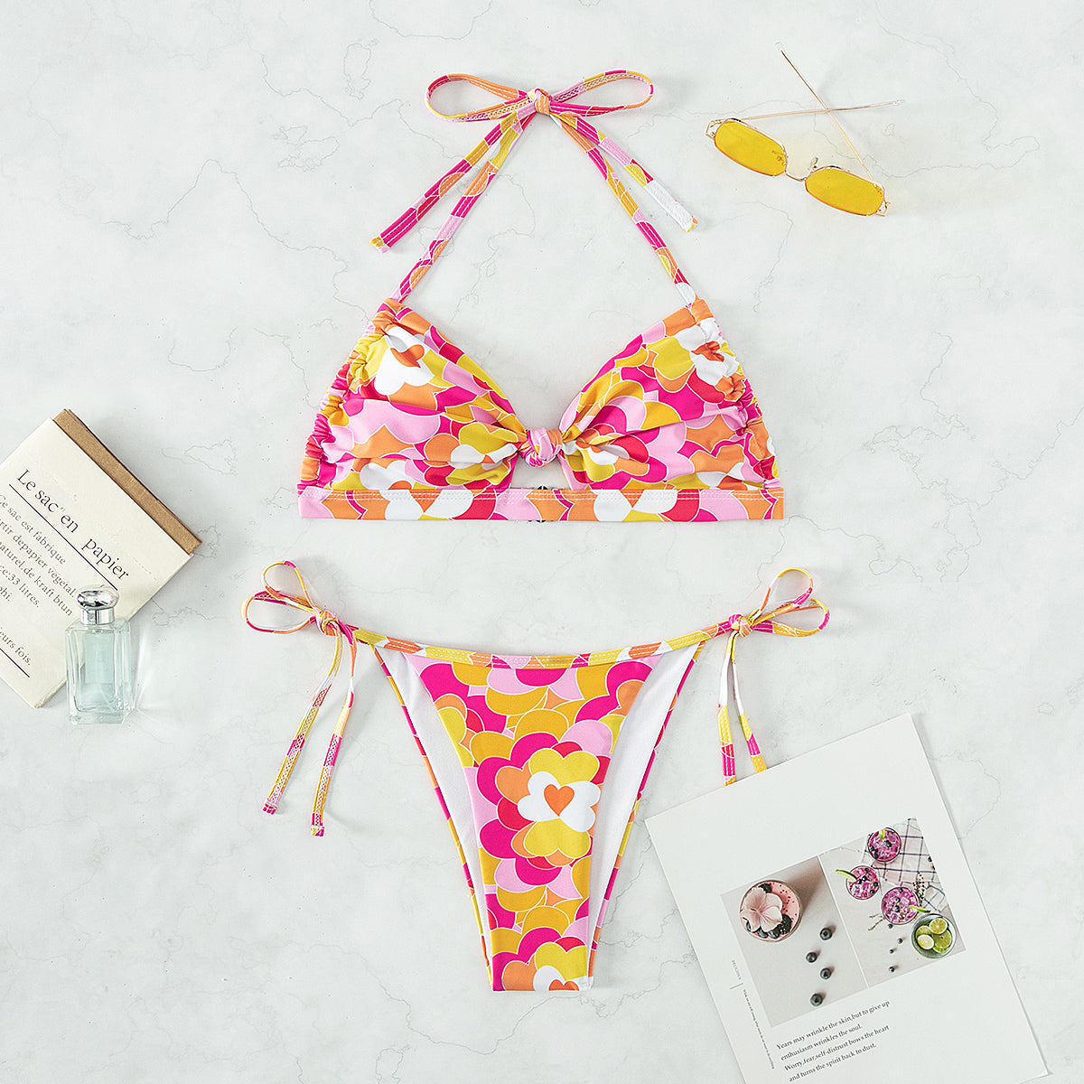 
                  
                    Sexy Bikini Swimsuit Split Halterneck Printed Swimsuit Swimwear
                  
                