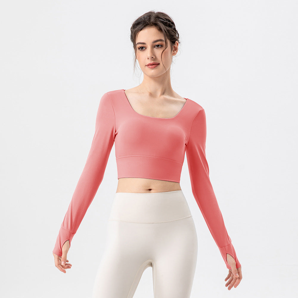 
                  
                    Breathing Series Fall Winter Yoga Wear Women Chest Pad Workout Running Top Sun Protection Nude Feel Breathable Sports Long Sleeve
                  
                