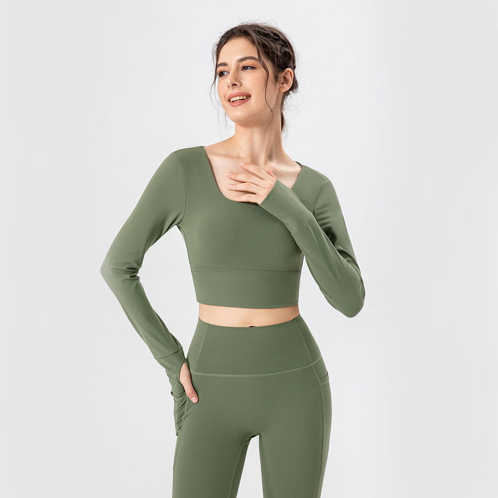 
                  
                    Breathing Series Fall Winter Yoga Wear Women Chest Pad Workout Running Top Sun Protection Nude Feel Breathable Sports Long Sleeve
                  
                