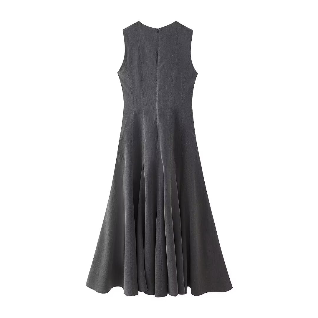 
                  
                    Women Clothing French round Neck Sleeveless Dress
                  
                