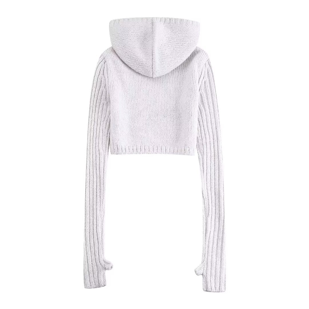 
                  
                    Hooded Short Sweater Knitwear Elastic Waist Mini Skirt Set
                  
                