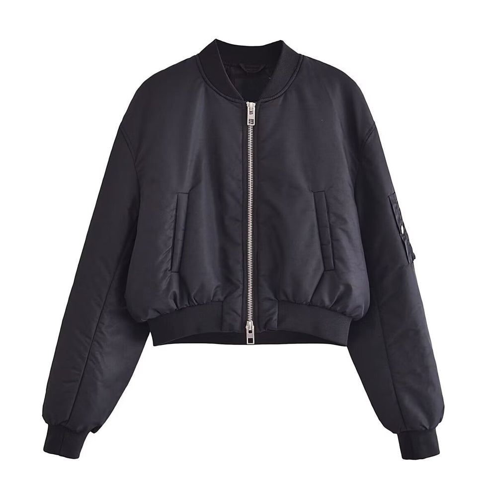 Autumn Winter Jacket Women Loose Short Nylon Bomber Jacket Jacket