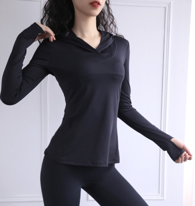 
                  
                    Sports Top Women Yoga Clothes Long Sleeved Sports Fitness T shirt Beauty Back Workout Clothes Hoodie
                  
                