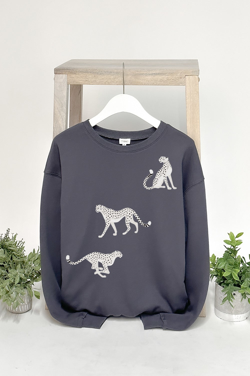 
                  
                    White Cheetahs Sweatshirt Pullover Sweater
                  
                