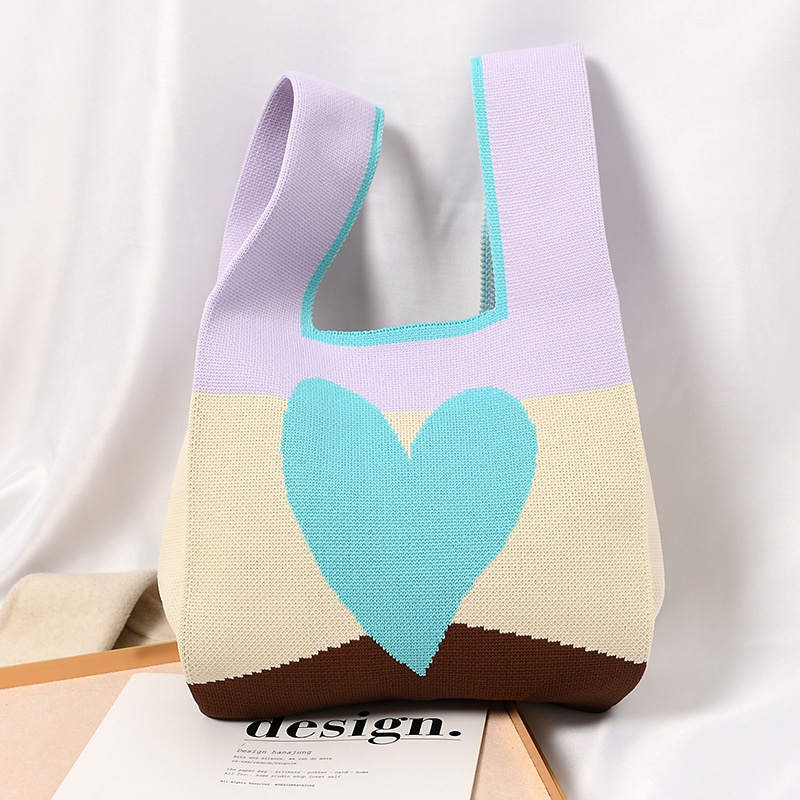
                  
                    Heart Design Knitted Tote Bag
                  
                