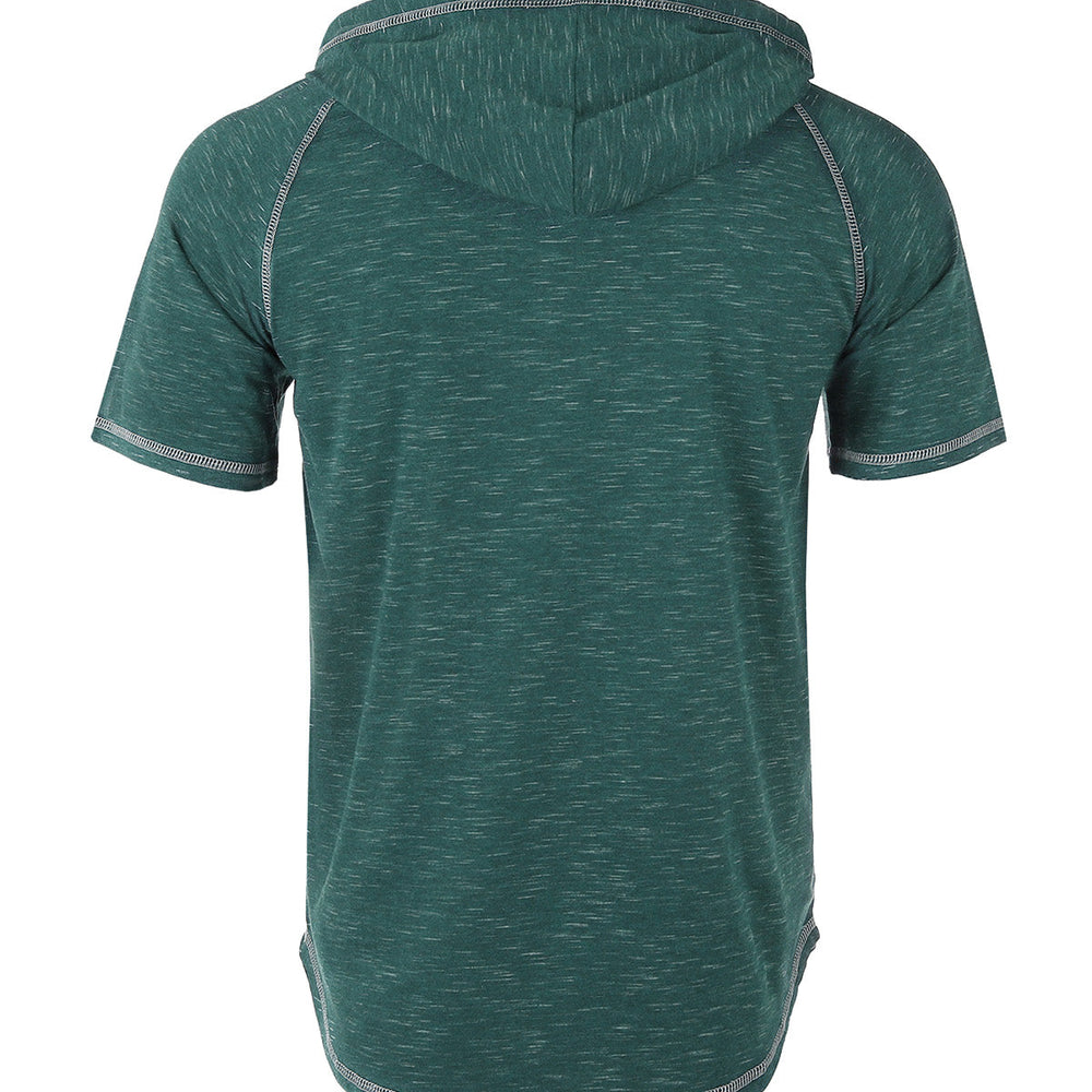 
                  
                    ZIMEGO Men's Short Sleeve Raglan Henley Hoodie Round Bottom Semi Longline T-Shirt
                  
                