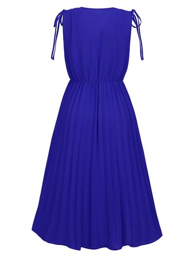 
                  
                    Pleated V-Neck Sleeveless Midi Dress
                  
                